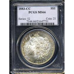 1883-CC S$1 MS66 PCGS. Lustrous surfaces are bathe 1883-CC S$1 MS66 PCGS.