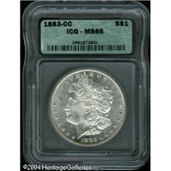 1883-CC S$1 MS66 ICG. A sharply struck and flashy 1883-CC S$1 MS66 ICG.