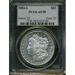 1883-S S$1 AU58 PCGS. Brilliant with sparkling pro 1883-S S$1 AU58 PCGS.