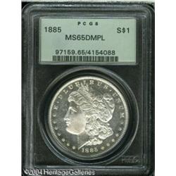 1885 S$1 MS65 Deep Mirror Prooflike PCGS. A boldly 1885 S$1 MS65 Deep Mirror Prooflike PCGS.