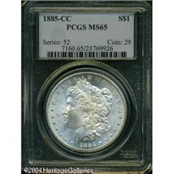 1885-CC S$1 MS65 PCGS. White surfaces display shar 1885-CC S$1 MS65 PCGS.
