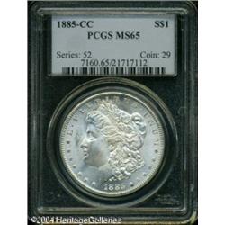 1885-CC S$1 MS65 PCGS. A bright Gem that exhibits 1885-CC S$1 MS65 PCGS.
