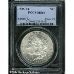 1885-CC S$1 MS66 PCGS. Wisps of chestnut color ill 1885-CC S$1 MS66 PCGS.