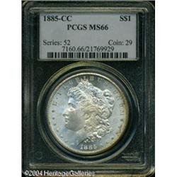 1885-CC S$1 MS66 PCGS. Well struck, with a whisper 1885-CC S$1 MS66 PCGS.
