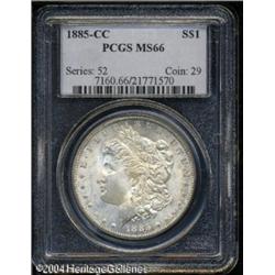 1885-CC S$1 MS66 PCGS. Well struck and highly lust 1885-CC S$1 MS66 PCGS.