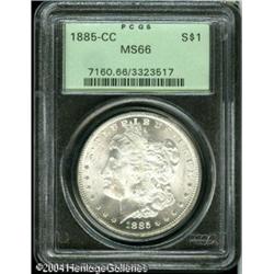1885-CC S$1 MS66 PCGS. A low mintage coin (228,000 1885-CC S$1 MS66 PCGS.