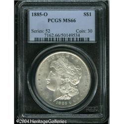 1885-O S$1 MS66 PCGS. Light gold color denies full 1885-O S$1 MS66 PCGS.