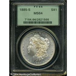 1885-S S$1 MS64 PCGS. A few dapples of golden-brow 1885-S S$1 MS64 PCGS.