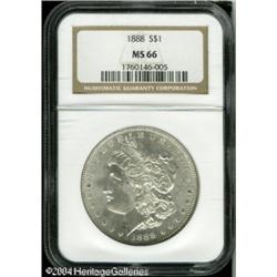 1888 S$1 MS66 NGC. This faintly toned premium Gem 1888 S$1 MS66 NGC.