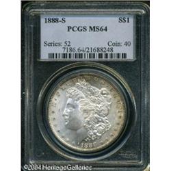 1888-S S$1 MS64 PCGS. Gentle golden-brown and pear 1888-S S$1 MS64 PCGS.