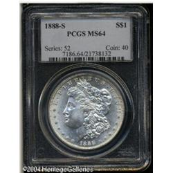 1888-S S$1 MS64 PCGS. A virtually brilliant and hi 1888-S S$1 MS64 PCGS.