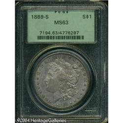 1889-S S$1 MS63 PCGS. Faint gold-gray toning does 1889-S S$1 MS63 PCGS.