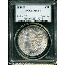 1889-S S$1 MS64 PCGS. Lovely lilac coloration ador 1889-S S$1 MS64 PCGS.