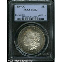 1890-CC S$1 MS62 PCGS. Reflective fields lend a ne 1890-CC S$1 MS62 PCGS.