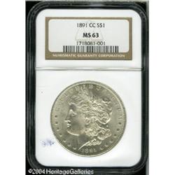 1891-CC S$1 MS63 NGC. White and untoned overall wi 1891-CC S$1 MS63 NGC.