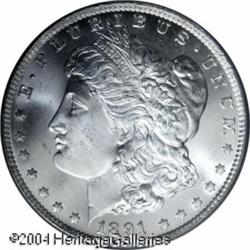 1891-CC S$1 MS65 PCGS. Untoned with thick, satiny 1891-CC S$1 MS65 PCGS.