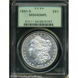1891-S S$1 MS64 Deep Mirror Prooflike PCGS. Essent 1891-S S$1 MS64 Deep Mirror Prooflike PCGS.