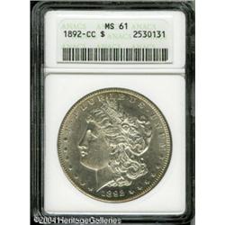1892-CC S$1 MS61 ANACS. An untoned and crisply str 1892-CC S$1 MS61 ANACS.