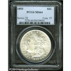 1893 S$1 MS64 PCGS. Lustrous and beautifully prese 1893 S$1 MS64 PCGS.