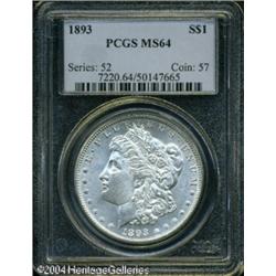 1893 S$1 MS64 PCGS. A brilliant, lustrous, and und 1893 S$1 MS64 PCGS.