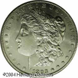 1893-CC S$1 MS60 PCGS. The hair curl above Liberty 1893-CC S$1 MS60 PCGS.