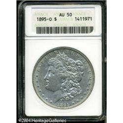 1895-O S$1 AU50 ANACS. A band of luminous luster f 1895-O S$1 AU50 ANACS.