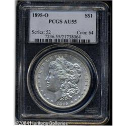 1895-O S$1 AU55 PCGS. The hair above the eagle and 1895-O S$1 AU55 PCGS.