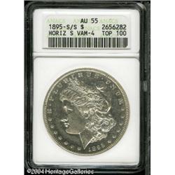 1895-S/S S$1 AU55 ANACS. VAM-4, Top 100 Variety. T 1895-S/S S$1 AU55 ANACS.