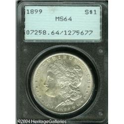1899 S$1 MS64 PCGS. Boldly struck with lovely crea 1899 S$1 MS64 PCGS.