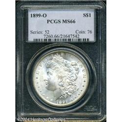 1899-O S$1 MS66 PCGS. Wisps of warm apricot patina 1899-O S$1 MS66 PCGS.