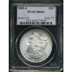 1899-S S$1 MS64 PCGS. Bright and very sharp with a 1899-S S$1 MS64 PCGS.