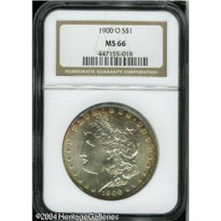 1900-O S$1 MS66 NGC. Iridescent golden-brown and e 1900-O S$1 MS66 NGC.