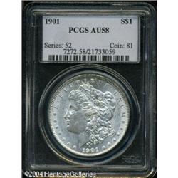 1901 S$1 AU58 PCGS. A trace of wear over the highp 1901 S$1 AU58 PCGS.