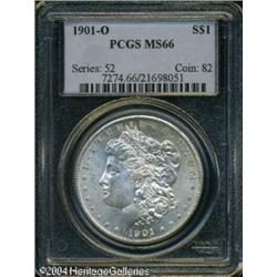 1901-O S$1 MS66 PCGS. White lustrous surfaces reve 1901-O S$1 MS66 PCGS.