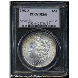 1902-S S$1 MS64 PCGS. Honey-gold and sky-blue hues 1902-S S$1 MS64 PCGS.