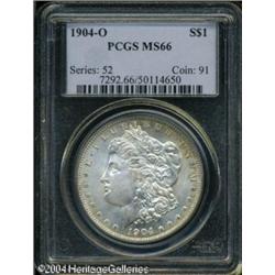 1904-O S$1 MS66 PCGS. Wisps of honey and sky-blue 1904-O S$1 MS66 PCGS.
