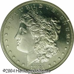 1881 S$1 PR65 NGC. A glassy, fully struck, untoned 1881 S$1 PR65 NGC.