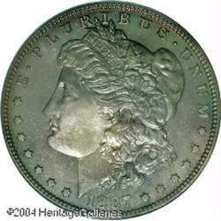 1887 S$1 PR68 PCGS. The peak of the 7 in the date 1887 S$1 PR68 PCGS.