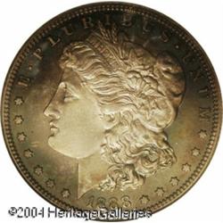 1888 S$1 PR65 NGC. Deep, steel-gray patina overlay 1888 S$1 PR65 NGC.