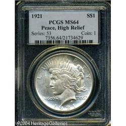 1921 S$1 MS64 PCGS. A lustrous and gently toned Ch 1921 S$1 MS64 PCGS.