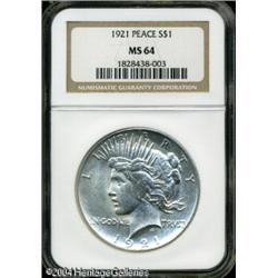 1921 S$1 MS64 NGC. Untoned surfaces emit bright lu 1921 S$1 MS64 NGC.