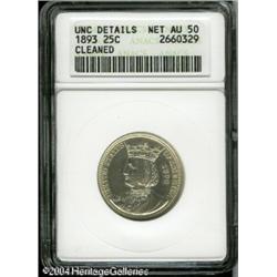 1893 25C Isabella Quarter--Cleaned--ANACS. Unc Detai 1893 25C Isabella Quarter--Cleaned--ANACS. Unc 