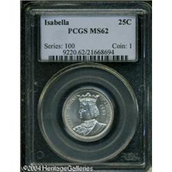 1893 25C Isabella Quarter MS62 PCGS. White surface 1893 25C Isabella Quarter MS62 PCGS.