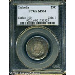 1893 25C Isabella Quarter MS64 PCGS. Superbly tone 1893 25C Isabella Quarter MS64 PCGS.