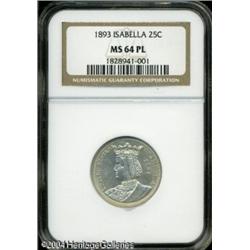 1893 25C Isabella MS64 Prooflike NGC. A hint of ap 1893 25C Isabella MS64 Prooflike NGC.