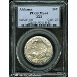 1921 50C Alabama 2x2 MS64 PCGS. Faint olive speckl 1921 50C Alabama 2x2 MS64 PCGS.