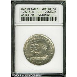 1937 50C Antietam--Cleaned--ANACS. Unc Details, Net 1937 50C Antietam--Cleaned--ANACS. Unc Details, 