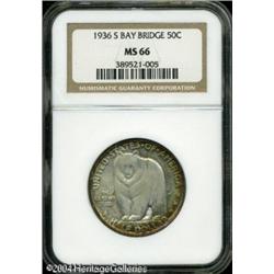 1936-S 50C Bay Bridge MS66 NGC. Beautiful bands of 1936-S 50C Bay Bridge MS66 NGC.
