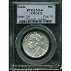 1935/34-S 50C Boone MS66 PCGS. Lustrous surfaces r 1935/34-S 50C Boone MS66 PCGS.