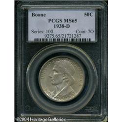 1938-D 50C Boone MS65 PCGS. Nicely struck design e 1938-D 50C Boone MS65 PCGS.